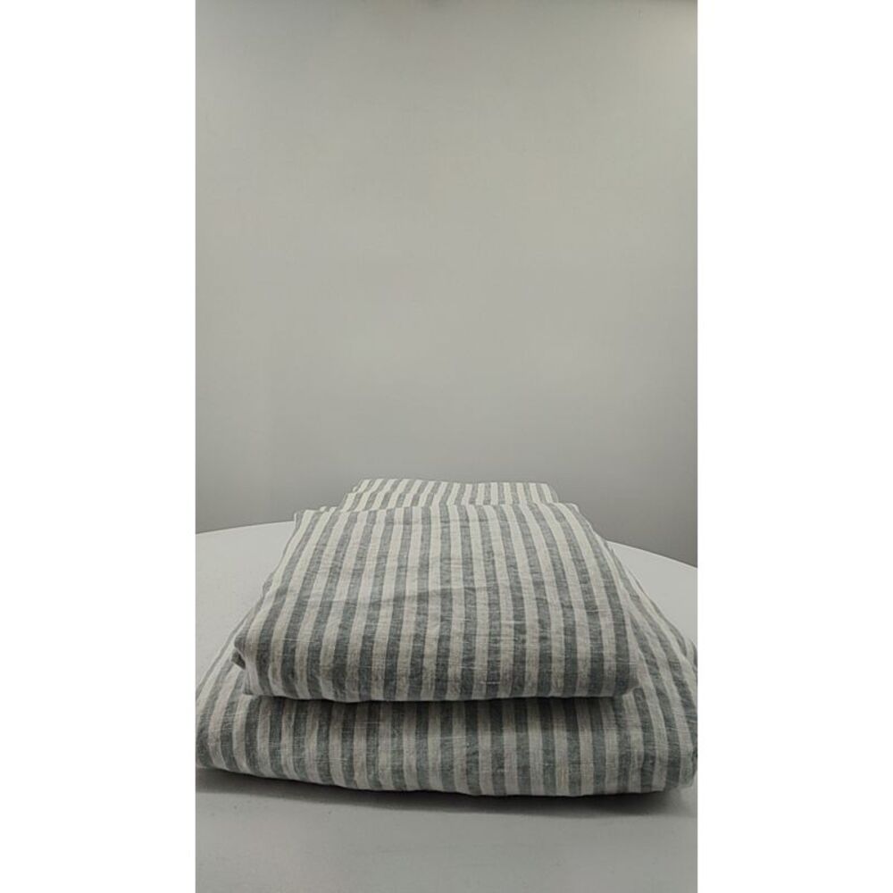 Quince Gray and White Striped Bedding Set